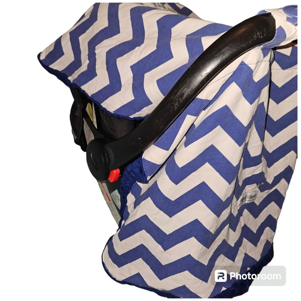 Carseat Canopy Cover Jagger Chrevon Minky Dot Velvet Texture Buttons Velcrow